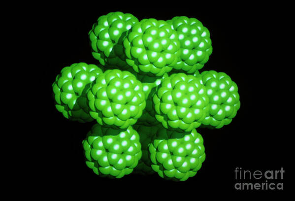 Buckminsterfullerene Art Print featuring the photograph Computer Graphics Of Buckminsterfullerene by Clive Freeman, The Royal Institution/science Photo Library