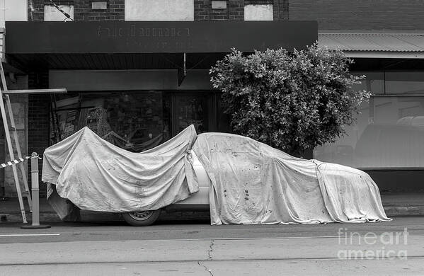 Vintage Art Print featuring the photograph Contemporary Image Of Covered Vehicle, Part Of A Series by Retrographs