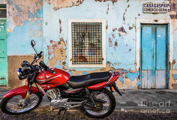 Motorbike Art Print featuring the photograph Contrast by Lyl Dil Creations