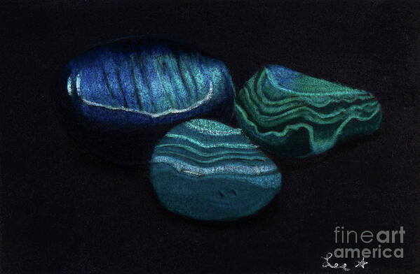 Fine Art Art Print featuring the painting Cool Rock Trio by Dorothy Lee