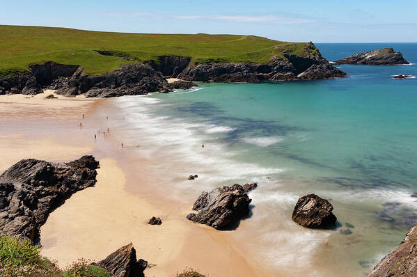 Cornwall Art Print featuring the photograph Cornish Cove by Helen Jackson