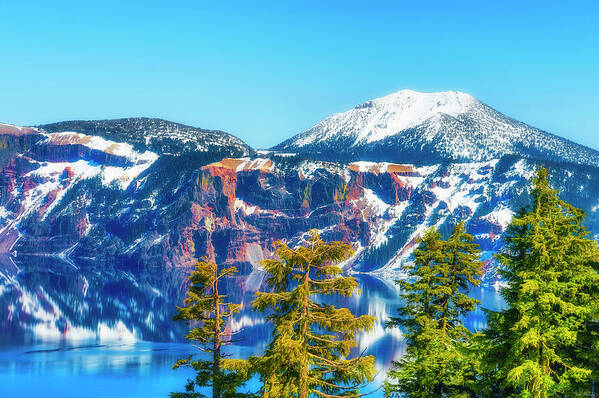 Deebrowningphotography.com Art Print featuring the photograph Crater Lake Early Dawn Scenic Views by Dee Browning