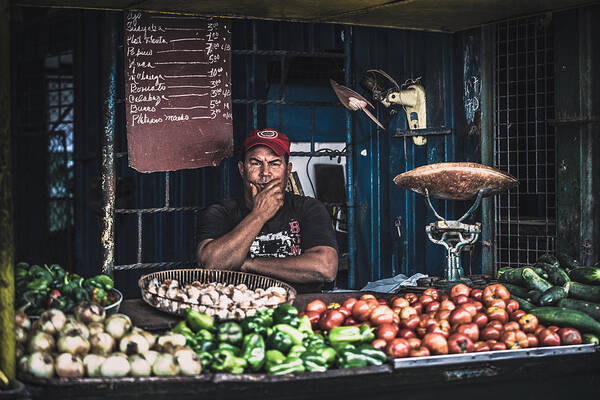 People Art Print featuring the photograph Cuban Street Market by Marco Tagliarino