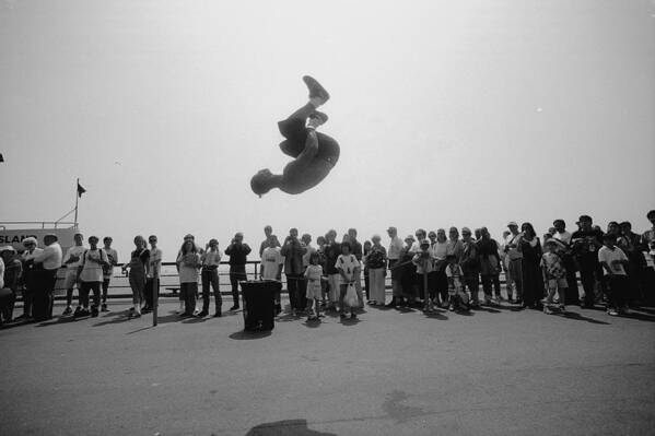 Battery Park Art Print featuring the photograph Danny Salas Does A Backflip During by New York Daily News Archive