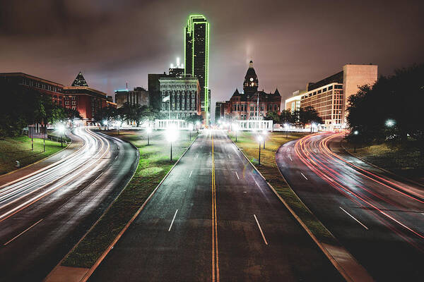 America Art Print featuring the photograph Dealey Plaza Skyline - Dallas Texas by Gregory Ballos