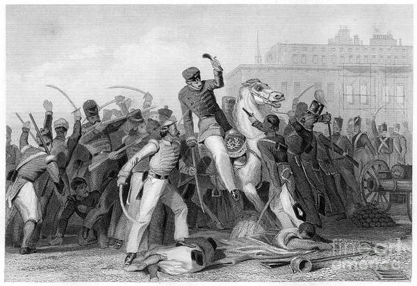 Horse Art Print featuring the drawing Death Of Colonel Finnis At Meerut by Print Collector