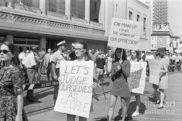 Child Art Print featuring the photograph Demonstrators At The Miss America by Bettmann