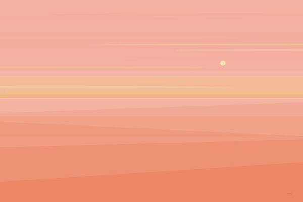 Desert Peach Dawn Art Print featuring the digital art Desert Peach Dawn by Val Arie