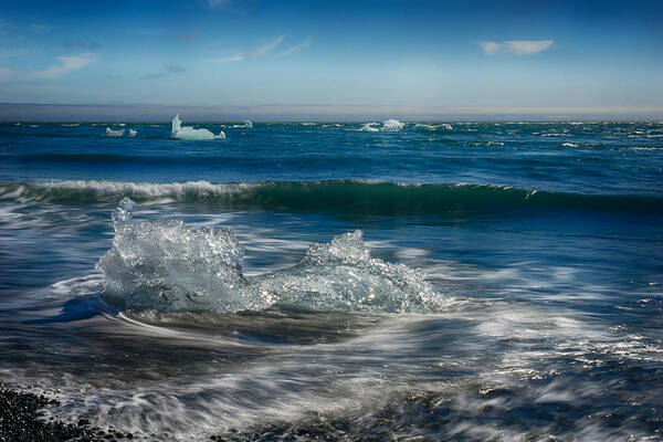 Iceland Art Print featuring the photograph Diamond on the Beach by Amanda Jones