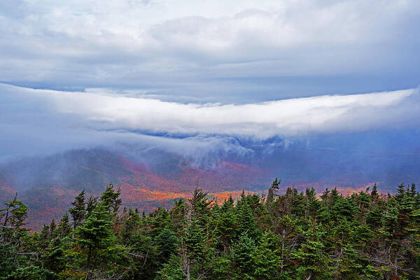 Adirondacks Art Print featuring the photograph Dramatic Clouds From Alonguin Peak Autumn Mountains by Toby McGuire