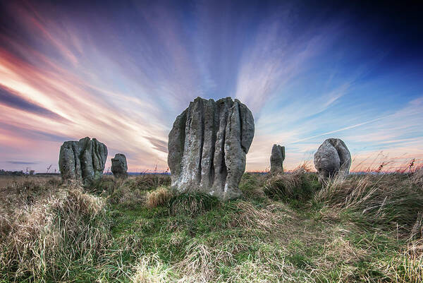 Prehistoric Era Art Print featuring the photograph Duddo Stone Circle by Photography By Trevor Weddell