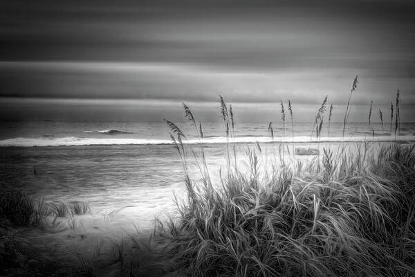 Clouds Art Print featuring the photograph Dune Dreams in Black and White by Debra and Dave Vanderlaan