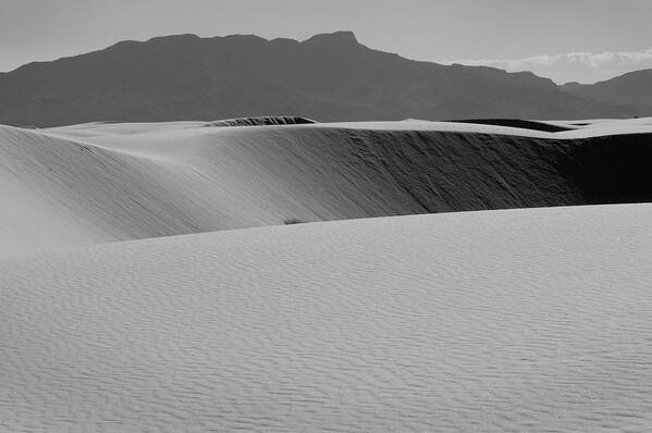 Richard E. Porter Art Print featuring the photograph Dunes and Mountains #4143 - White Sands National Monument, New Mexico by Richard Porter