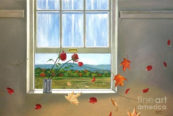 Rose Art Print featuring the painting Early Autumn Breeze by Christopher Shellhammer