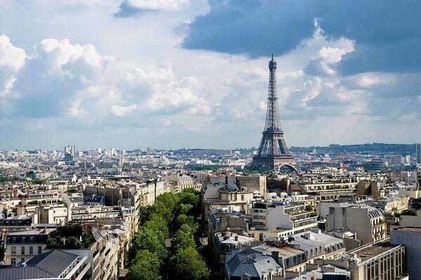 Eiffel Tower Art Print featuring the photograph Eiffel Tower View From Arc De Triomphe by Keith Sherwood
