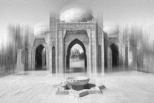 Mosque Art Print featuring the photograph Entrance To Al Mustafa Mosque by Alexander Kiyashko