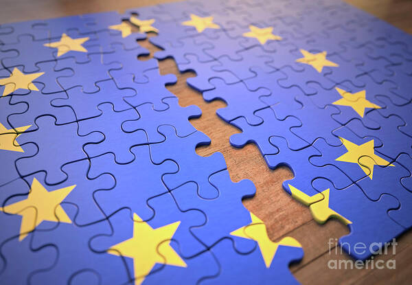 Nobody Art Print featuring the photograph European Union Jigsaw Puzzle by Ktsdesign/science Photo Library