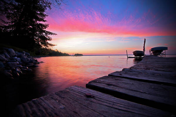 Dock Art Print featuring the photograph Evening On The Dock by Owen Weber