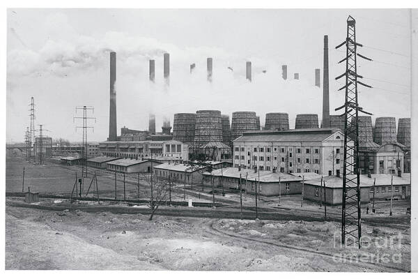 Finance And Economy Art Print featuring the photograph Exterior View Of A Power Plant by Bettmann