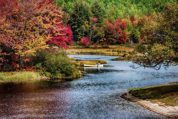Landscape Art Print featuring the photograph Fall colors in Baxter State Park by Jeff Folger