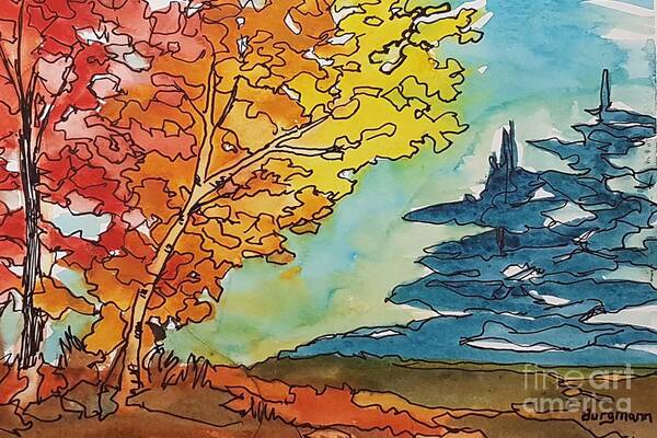 Fall Art Print featuring the painting Fall Colors by Petra Burgmann