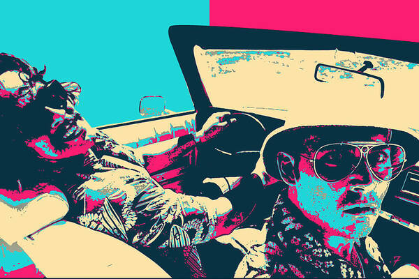 ‘cinema Treasures’ Collection By Serge Averbukh Art Print featuring the digital art Fear and Loathing in Las Vegas Revisited - Raoul Duke and Dr. Gonzo by Serge Averbukh