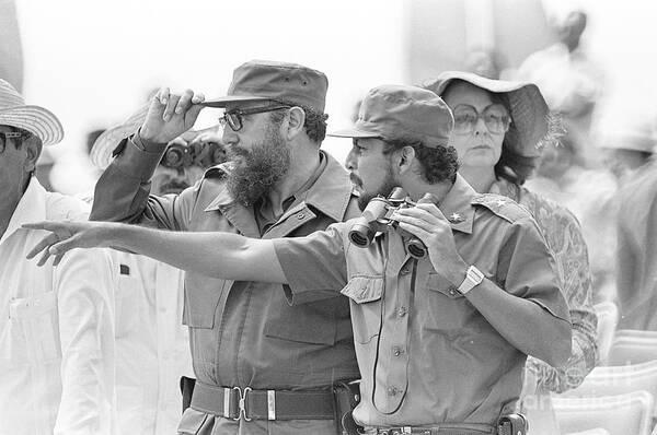 Marching Art Print featuring the photograph Fidel Castro At May Day Parade by Bettmann