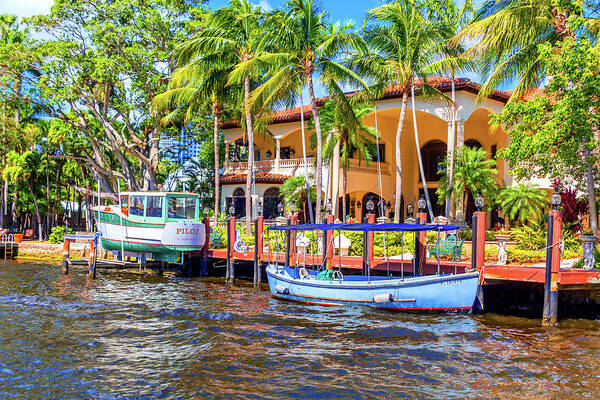 Fort Lauderdale Art Print featuring the photograph Fishing and Pilot Boat at Dock by Darryl Brooks
