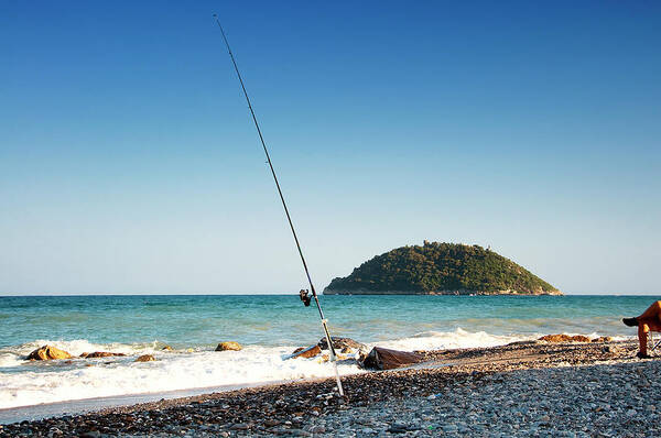 Tranquility Art Print featuring the photograph Fishing Rod, Gallinara Island In by Sebastian Condrea