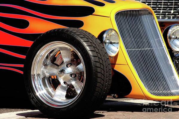 Hot Rod Art Print featuring the photograph Flames by Terri Brewster