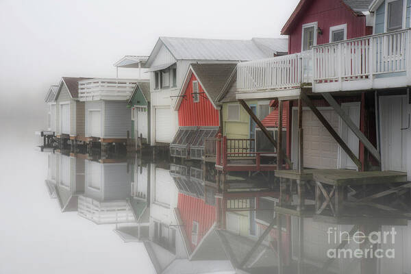 Boat Art Print featuring the photograph Foggy Morning Icons by Joann Long
