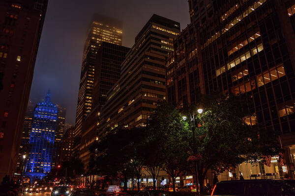 New York City Art Print featuring the photograph Foggy Night on Park Avenue by Lance Vaughn