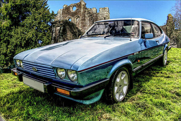 British Art Print featuring the digital art Ford Capri 3.8i by Peter Leech