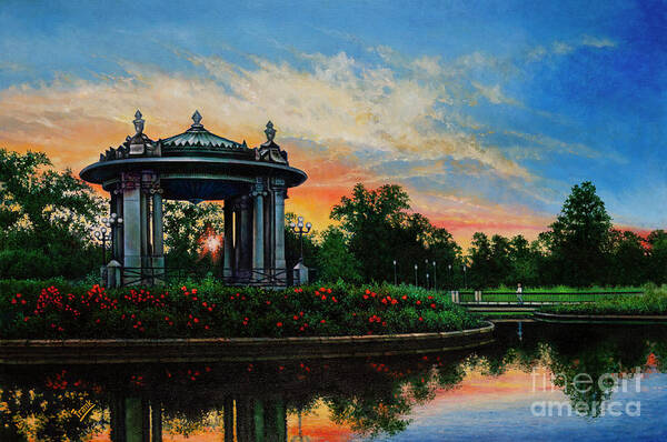 Forest Park Art Print featuring the painting Forest Park Bandstand 2 by Michael Frank