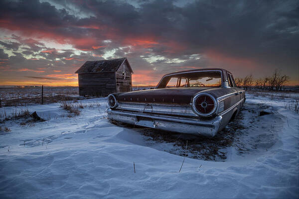 Ford Art Print featuring the photograph Frozen Galaxie 500 by Aaron J Groen