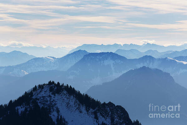 European Alps Art Print featuring the photograph Germany, Bavaria, Chiemgau,view by Westend61