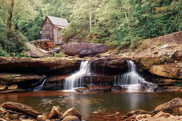 America Art Print featuring the photograph Glade Creek Grist Mill Above Twin Waterfalls by Gregory Ballos