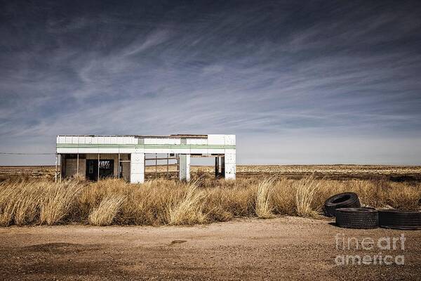 Glenrio Abandoned Gas Station Art Print featuring the photograph Glenrio Abandoned Gas Station by Imagery by Charly
