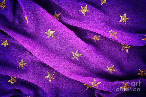 Gold Stars Art Print featuring the photograph Gold Stars Purple by Tim Gainey