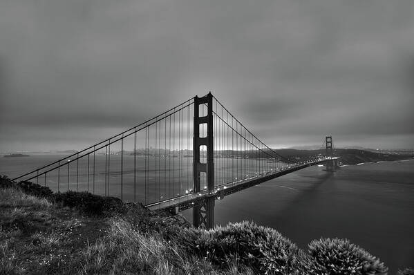 San Francisco Art Print featuring the photograph Golden Gate Bridge At Dawn by Markchentx