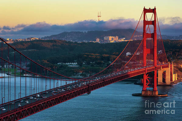 San Francisco Art Print featuring the photograph Golden Gate Bridge From Marin Headlands by Doug Sturgess