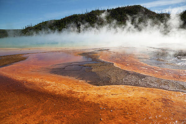 Scenics Art Print featuring the photograph Grand Prismatic Spring Geyser In by Rafalkrakow