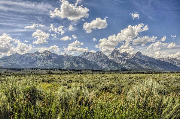 Grand Art Print featuring the photograph Grand Teton and Wyoming Skies by Chance Kafka