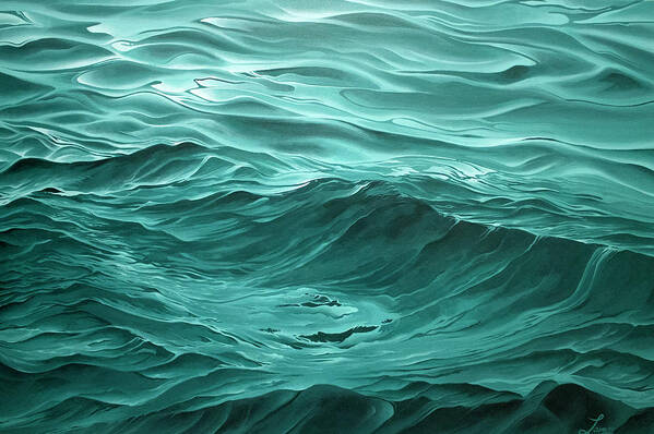 Ocean Art Print featuring the painting Ground Swells by William Love