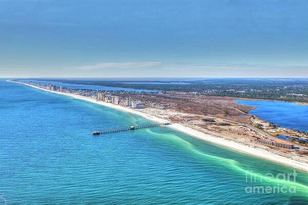  Art Print featuring the photograph GSP Pier and Beach by Gulf Coast Aerials -