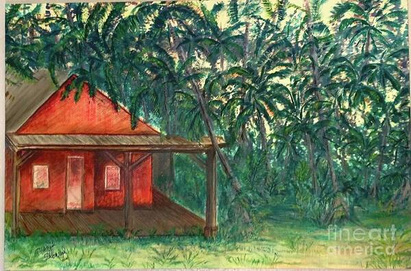 Isaac Hale Park Art Print featuring the painting Hale Beach Pohoiki Park by Michael Silbaugh
