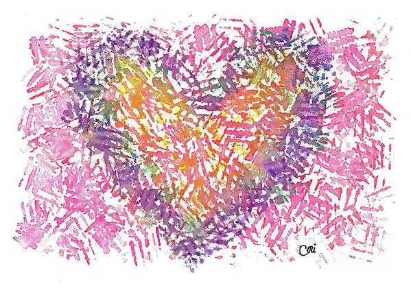 Heart 1006 Art Print featuring the digital art Heart 1006 by Corinne Carroll