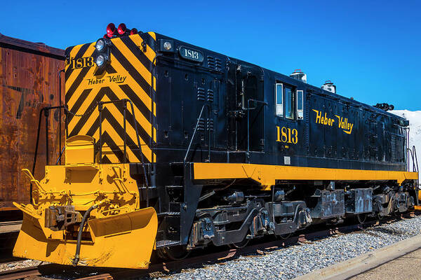 Yellow Art Print featuring the photograph Heber Valley Engine 1813 by Garry Gay