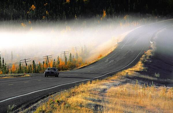 Estock Art Print featuring the digital art Highway With Fog by Franco Cogoli