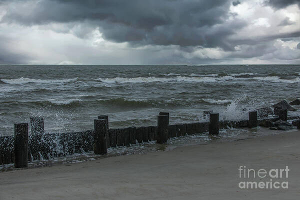 Storm Art Print featuring the photograph Hold back the Storm Surge - Charleston Hurricanes by Dale Powell